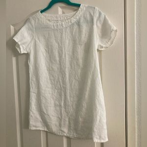 notPERFECTLINEN White Short Sleeve Linen Tee
